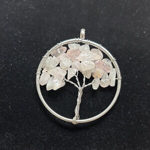 Quartz family tree pendant